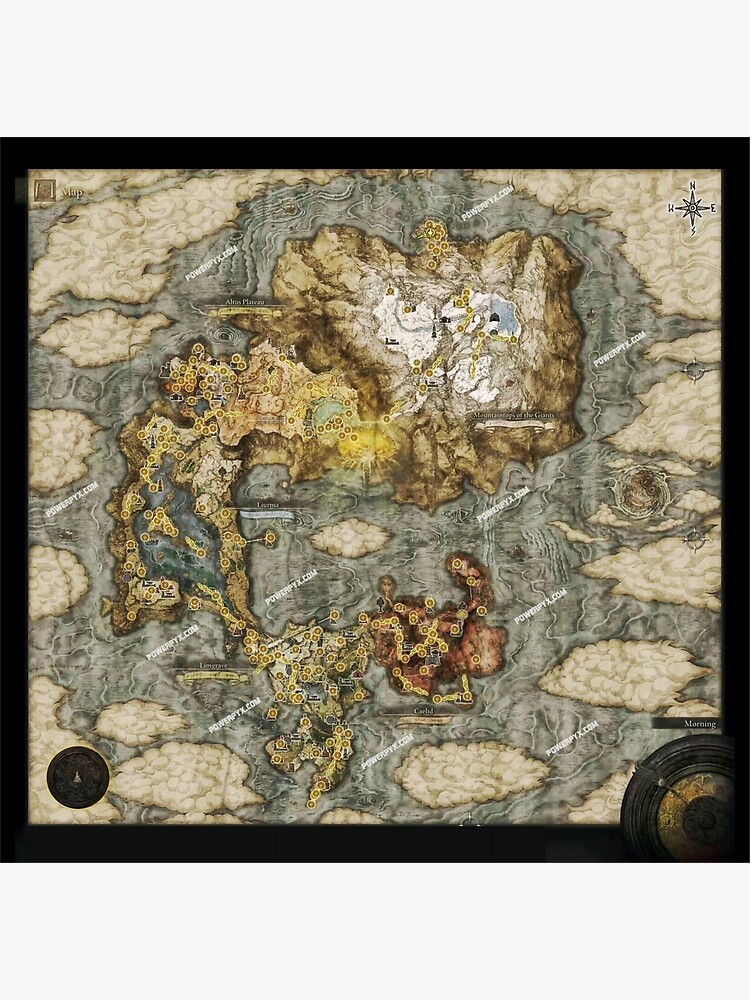 Elden Ring Map Poster For Sale By Shanedicknes27 Redbubble   Flat,750x,075,f Pad,750x1000,f8f8f8 