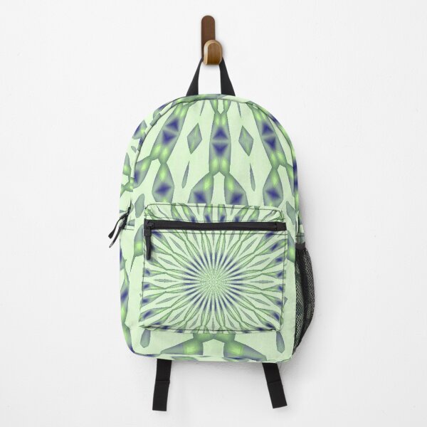Item preview, Radial Pattern In Blue and Pale Green On Buff White designed and sold by taiche.