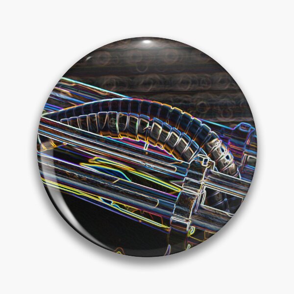 Item preview, Hydraulic steam punk as neon pop art in bright colors designed and sold by Your Happy Life.