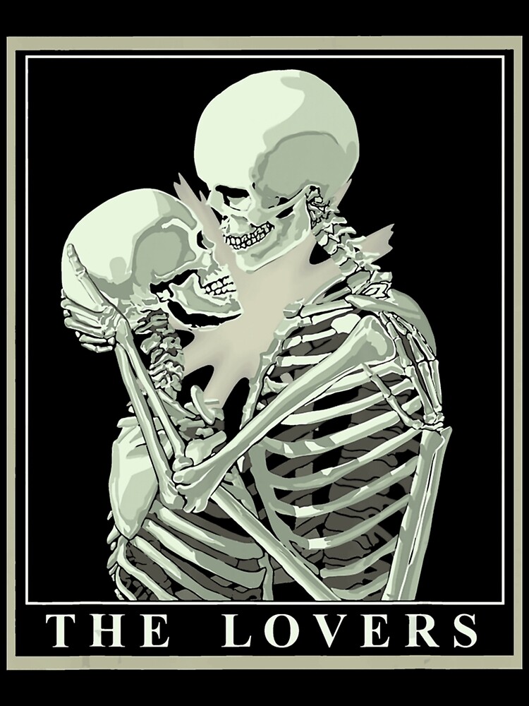 The Lovers Skeletons Kissing Love Embrace Tarot Design Art Print By