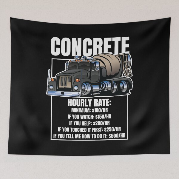 Item preview, Funny Concrete Hourly Rate Humor Cement Truck Cartoon designed and sold by hobrath.