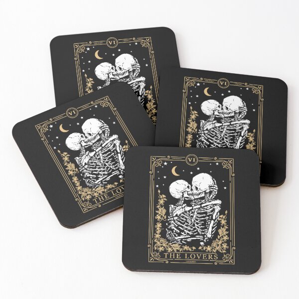 Item preview, The Lovers Skeletons Kissing VI Tarot Card designed and sold by Afton Mann.
