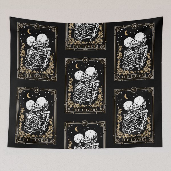 Item preview, The Lovers Skeletons Kissing VI Tarot Card designed and sold by Afton Mann.