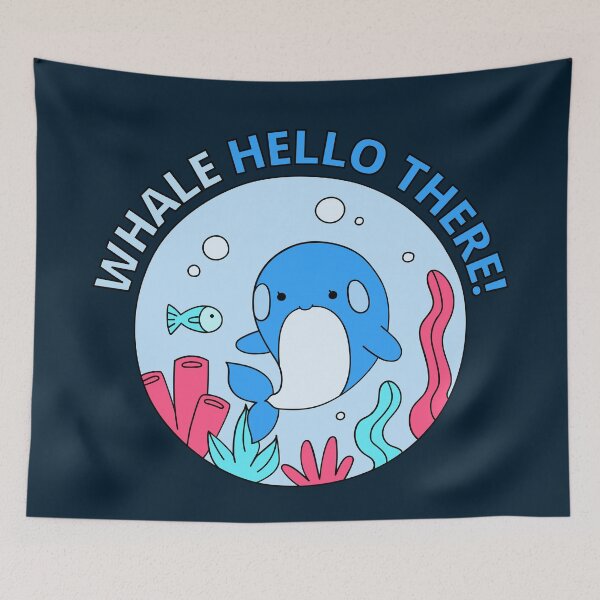 Item preview, Whale Hello There - Cute Cartoon Light Blue Orca Whale designed and sold by Cawaiico.