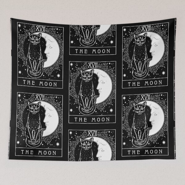 Item preview, The Moon Black Cat XVII Tarot Card Design designed and sold by Afton Mann.