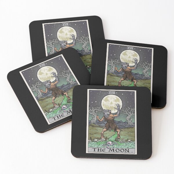 Item preview, The Moon Howling Werewolf XVIII Tarot Card designed and sold by Afton Mann.