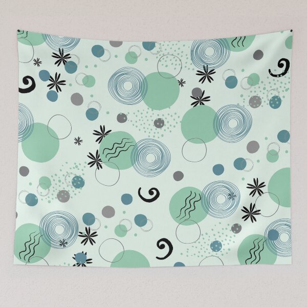 Item preview, Retro Geometric Pattern (green) designed and sold by Dorina Larsdotter.