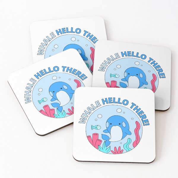Item preview, Whale Hello There - Cute Cartoon Light Blue Orca Whale Pack of 6s designed and sold by Cawaiico.