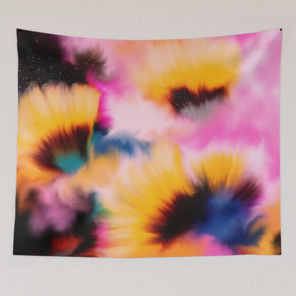 Item preview, Sunflower abstract- florals- yellow pink designed and sold by Urvashi Patel.