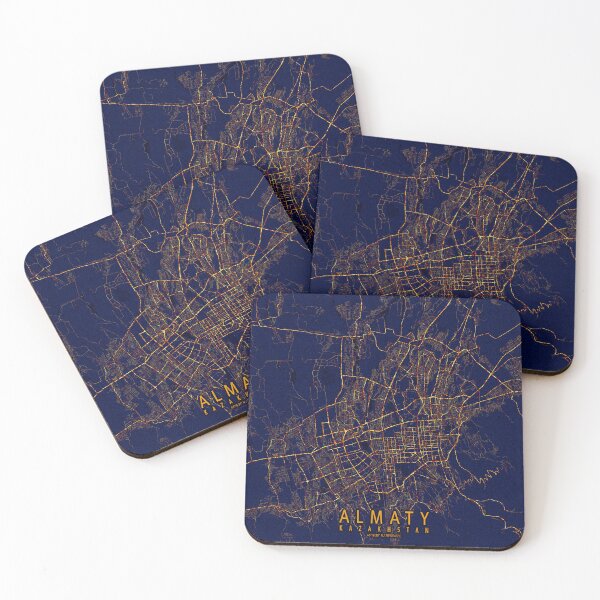 Item preview, Almaty, Kazakhstan Map  - City At Night designed and sold by deMAP.