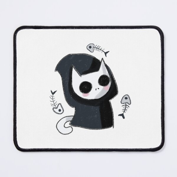 Item preview, Cute grim reaper cat with fish designed and sold by Mayarart.