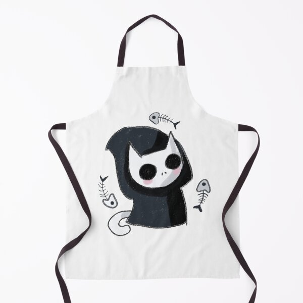 Item preview, Cute grim reaper cat with fish designed and sold by Mayarart.