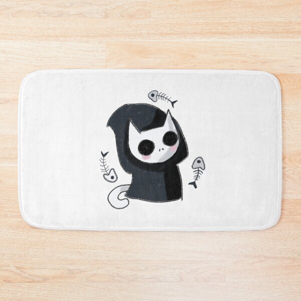 Item preview, Cute grim reaper cat with fish designed and sold by Mayarart.