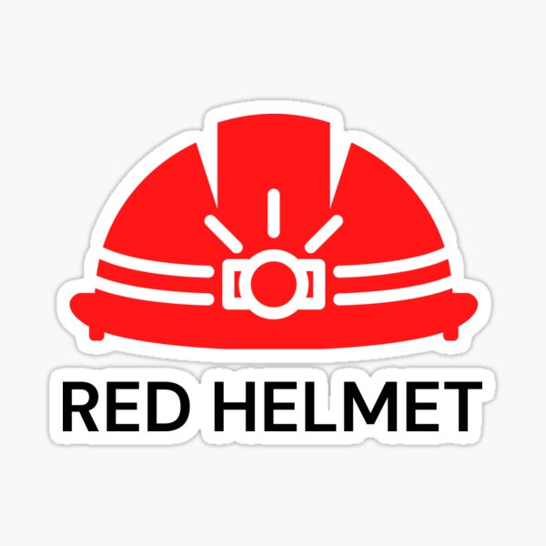 Red Helmet for Safety Officer Sticker