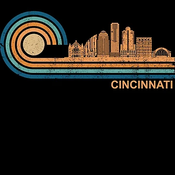 Vorschaubild zum Design Cincinnati Skyline Retro Cincinnati Fan Ohio Cincinnati Gear von DynamicDesign