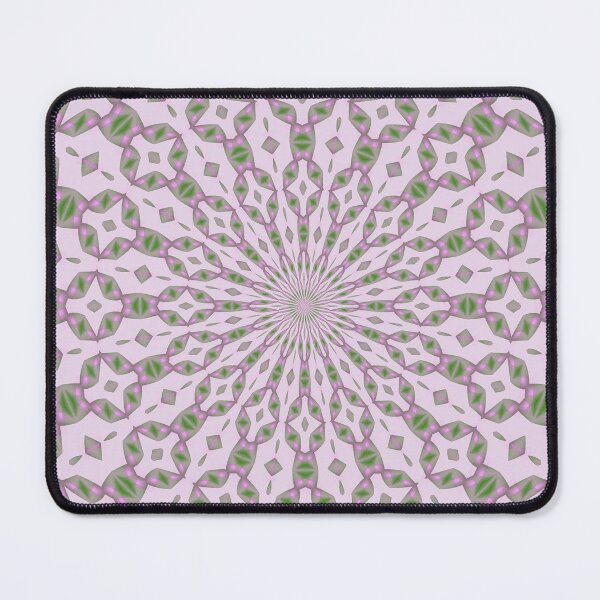 Item preview, Radial Pattern In Green and Pink On Buff White designed and sold by taiche.