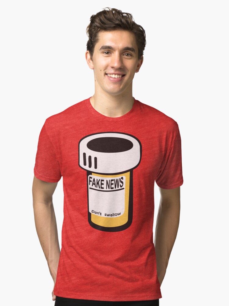 Alternate view of Fake news Tri-blend T-Shirt