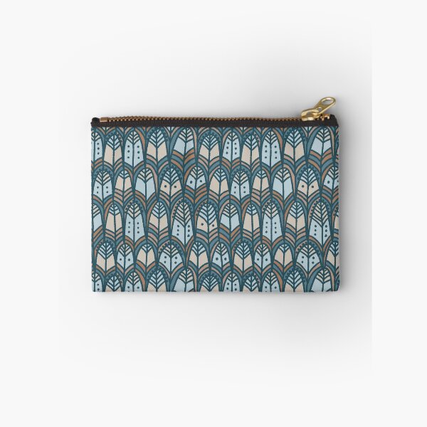 Item preview, Seamless cascading pattern of beige, blue and light blue feathers. designed and sold by NLobes.