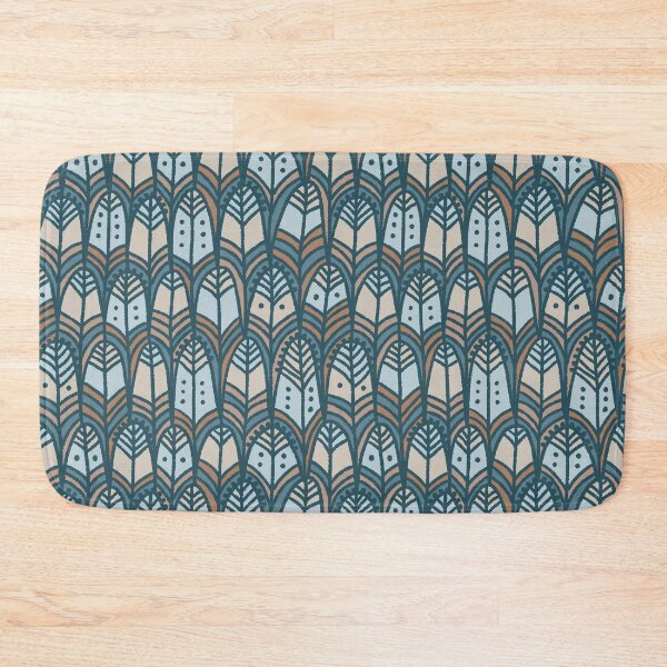 Item preview, Seamless cascading pattern of beige, blue and light blue feathers. designed and sold by NLobes.