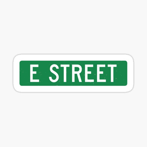 Item preview, E Street, panneau de signalisation vintage (version couleur) designed and sold by lorenkleins.