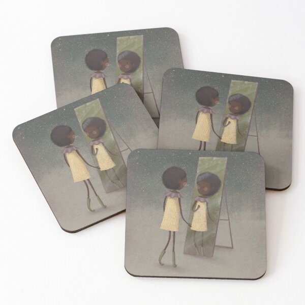 Item preview, Whimsical Woman Looking into a Magical Mirror in a Forest  designed and sold by haximica.
