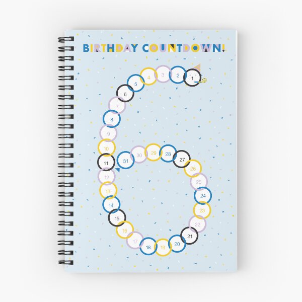 Item preview, Turning 6 Birthday Countdown Poster - Blue designed and sold by KidsCountdown.