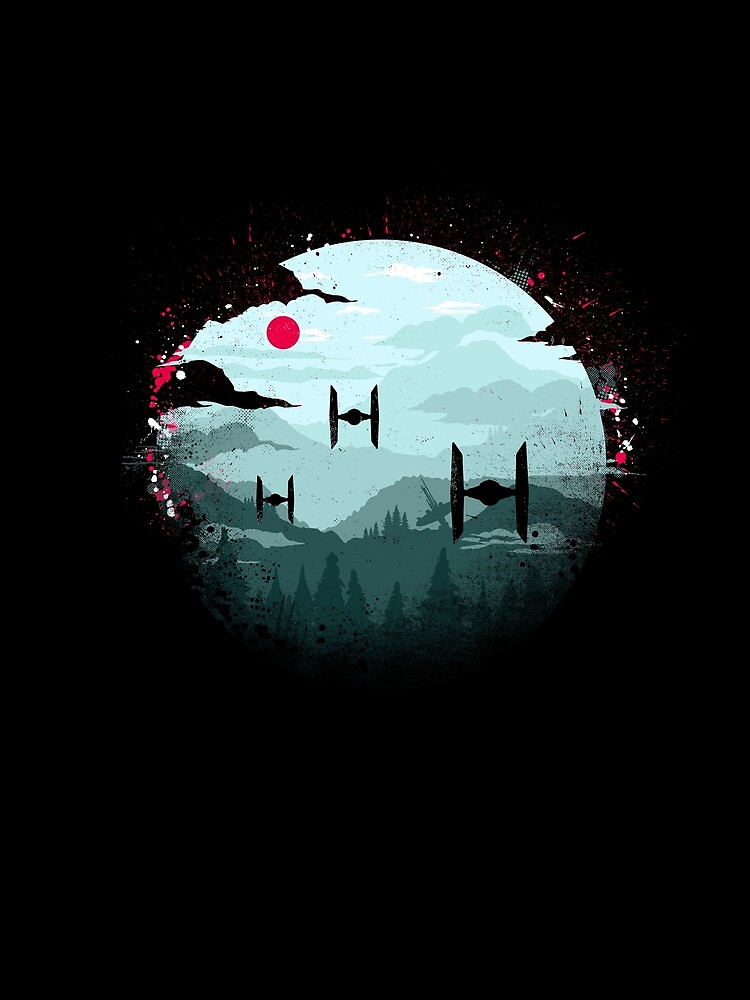 Imagen 5 de 5, Camiseta gráfica con la obra Cazas TIE al amanecer, diseñada y vendida por therocketman.