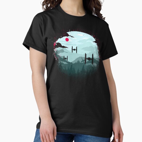 Vista previa del artículo con la obra «Cazas TIE al amanecer», diseñado y vendido por therocketman.