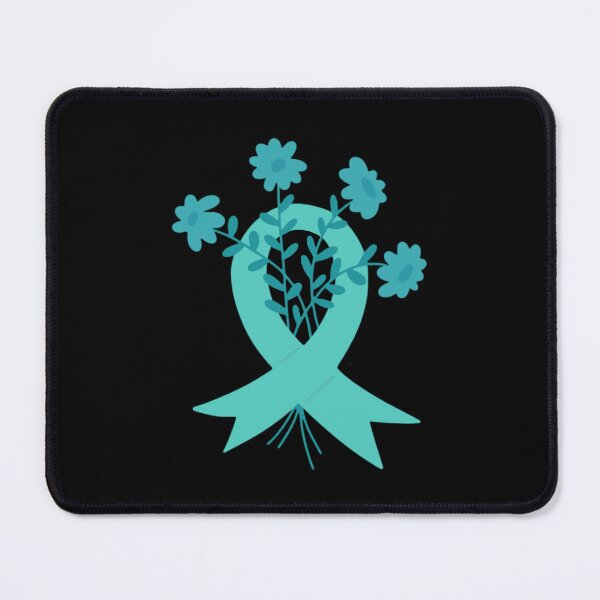 Item preview, Awareness Teal Ribbon With Flowers designed and sold by MJDezigns.