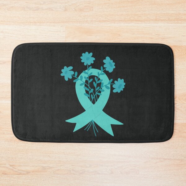 Item preview, Awareness Teal Ribbon With Flowers designed and sold by MJDezigns.