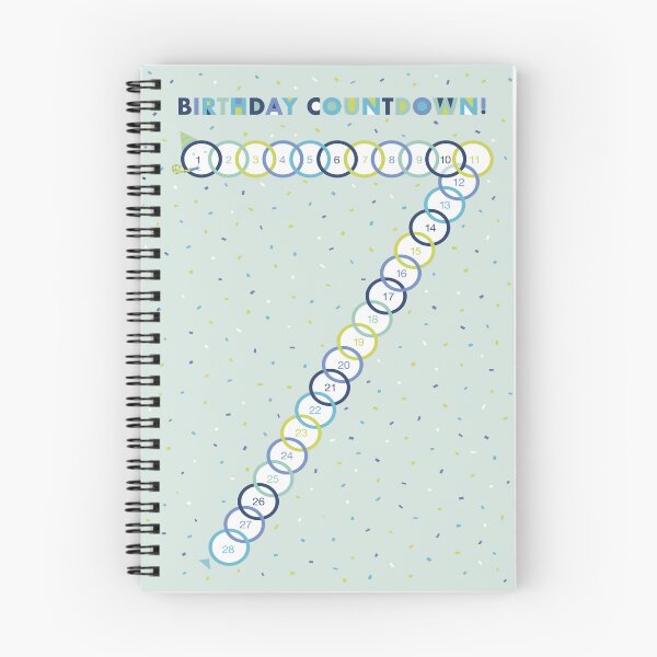 Item preview, Turning 7 Birthday Countdown Poster - Green designed and sold by KidsCountdown.