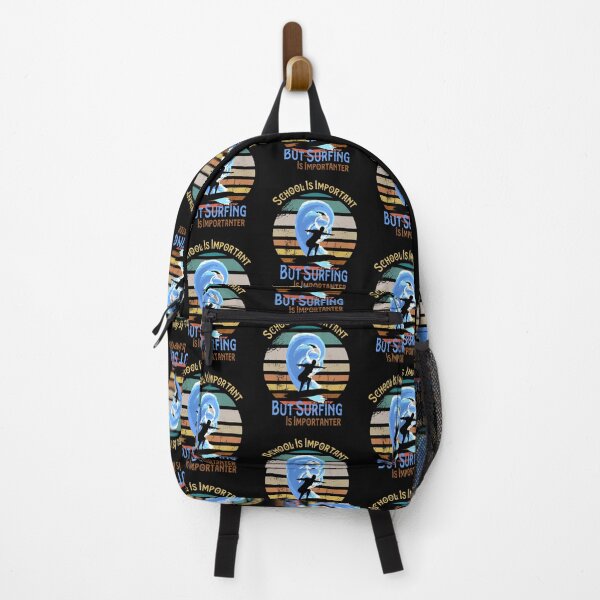 Item preview, School Is Important But Surfing Is Importanter ,Funny Beach Distressed Trendy Colorful Design ,Perfect Surfing Lovers Gift designed and sold by pedrored369.