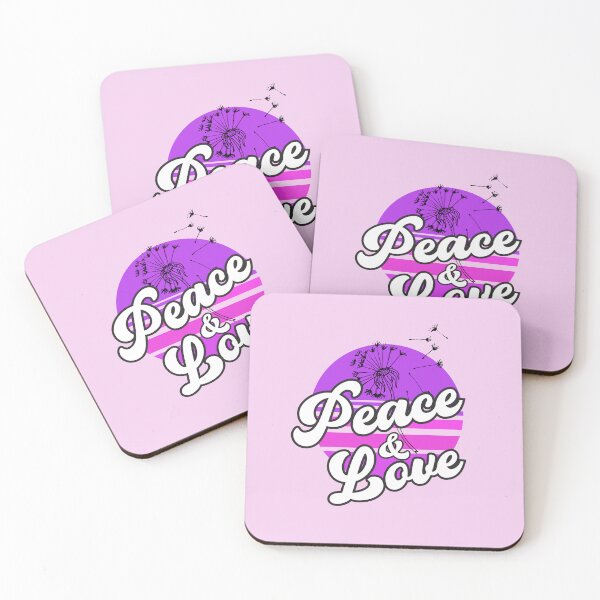Item preview, Peace and Love, Purple Retro Peace Dandelion Gift for Wife designed and sold by DiensDesign.