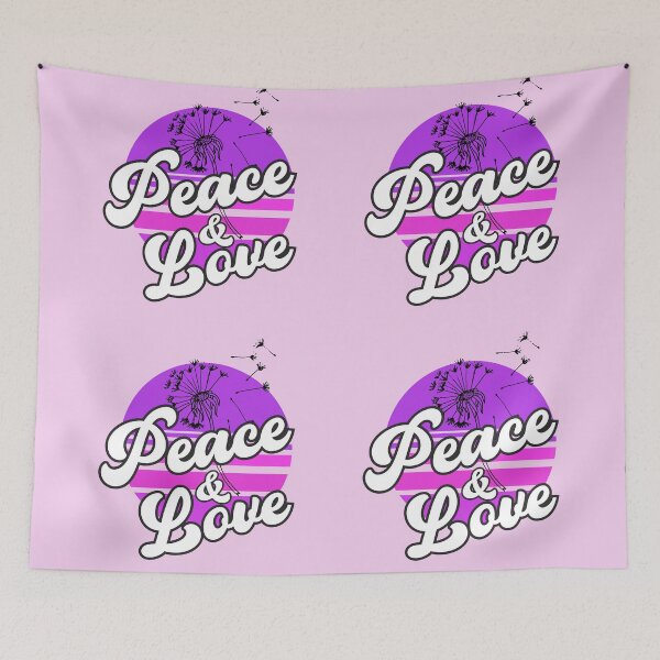 Item preview, Peace and Love, Purple Retro Peace Dandelion Gift for Wife designed and sold by DiensDesign.
