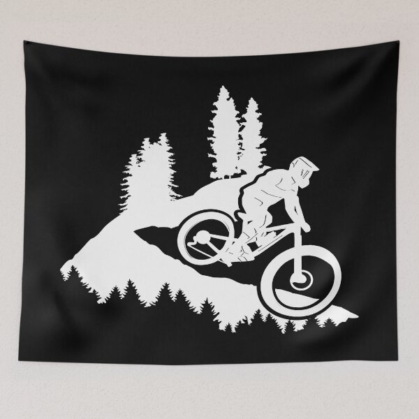 Item preview, Mountain biking, cycling, mountain biking - white designed and sold by claudiasartwork.