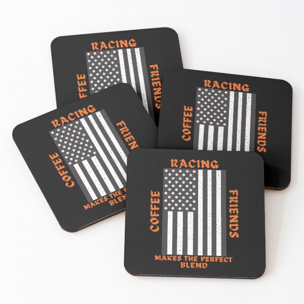 Item preview, Coffee Racing Friends Makes the Perfect Blend Caffeine USA American Flag Drag Racing Drag Strip Dirt Racing Racetrack Street Racing Race Track  designed and sold by CarantinedChaos.