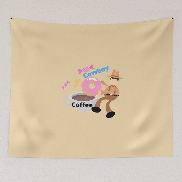 Item preview, Funny Cowboy Coffee and Donuts,cowboy breakfast designed and sold by LGMmugsdesign.