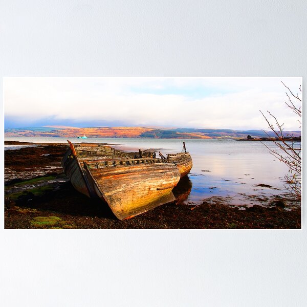 Old fishing boats rotting on beach, Isle of Mull, Scotland