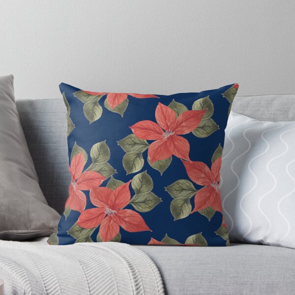 Item preview, Vintage Watercolor Poinsettias Pattern designed and sold by HildegunStudio.
