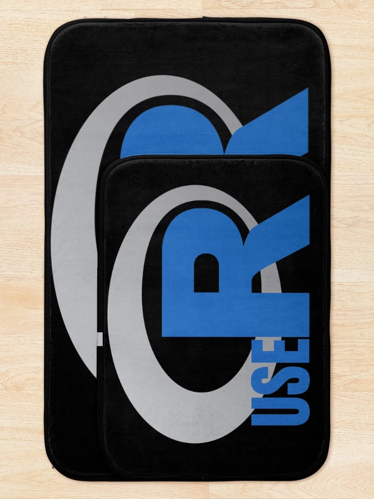 Thumbnail 5 of 6, Bath Mat, R programming language R logo designed and sold by Birdhead.