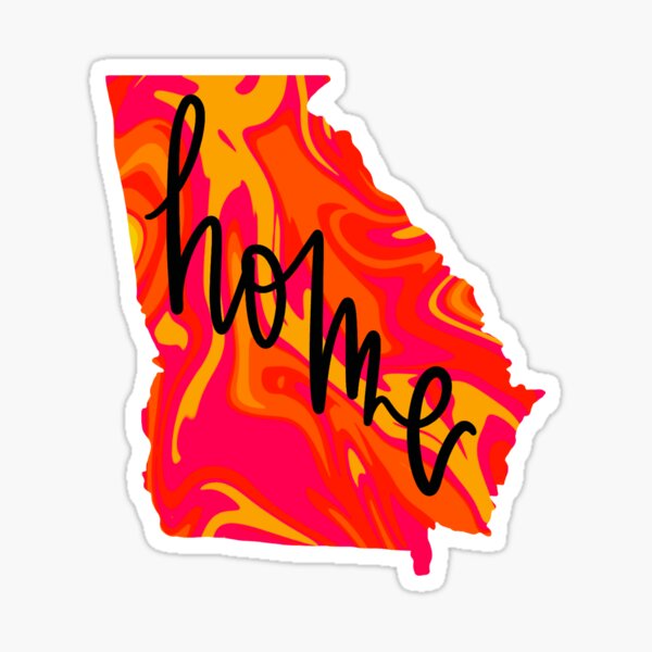 Groovy Georgia Hippie Georgia State Outline Sticker By Jacksunco Redbubble 