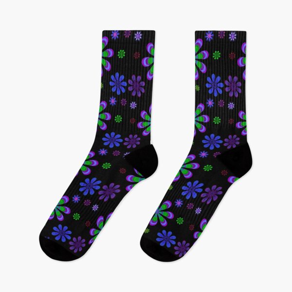 Item preview, Funky Vintage Flower 60’s Psychedelic Hippie Art Purple Blue and Green designed and sold by BadassBazaar.