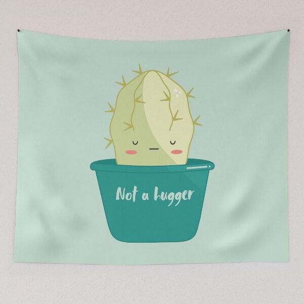 Item preview, Cactus not a hugger kawaii design designed and sold by high5doodle.