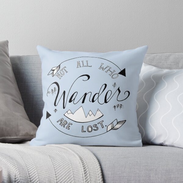 Not All Who Wander, Pillow Cover, Throw Pillow, JRR Tolkien, Room Decor, Home Decor, Bedroom Decor