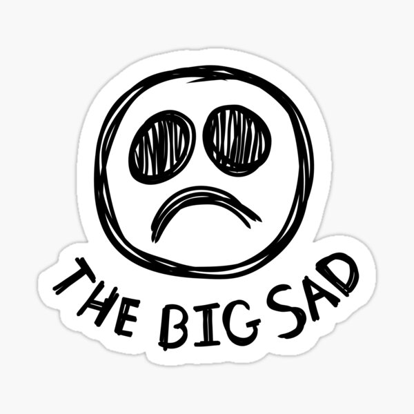 Big sad face  Sticker for Sale by officalimelight