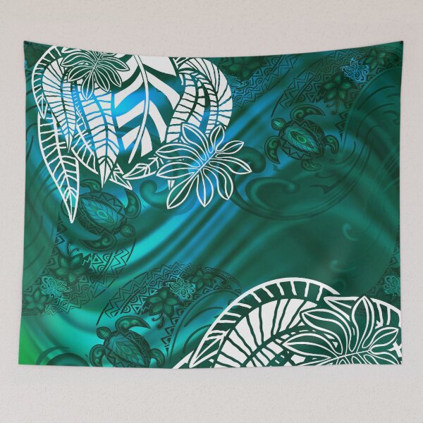 Item preview, Vintage Hawaiian Astract Turtle And Waves 109 designed and sold by sunnthreads.