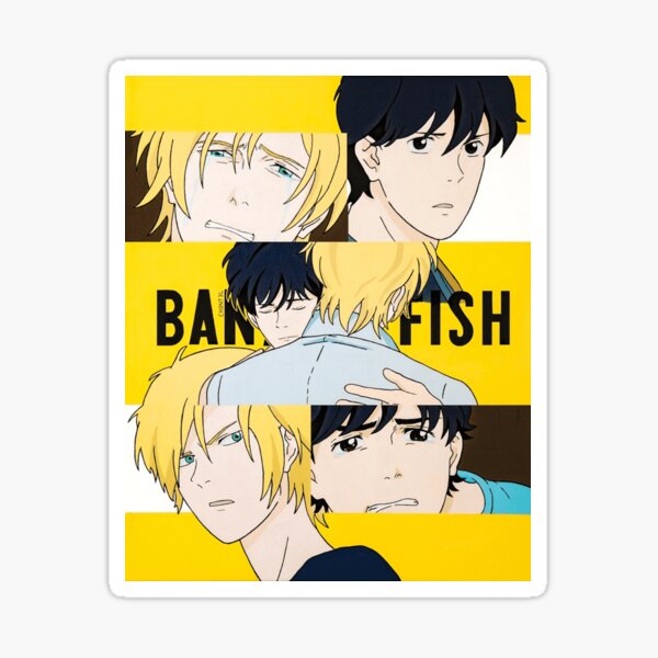 "Banana Fish Painting Poster" Sticker by vegtermbsoul Redbubble