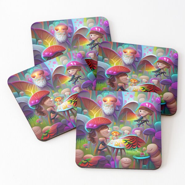 Item preview, Mushrooms and Fairies  -- Adventure Cartoony Bright Colorful  designed and sold by glitchman2.