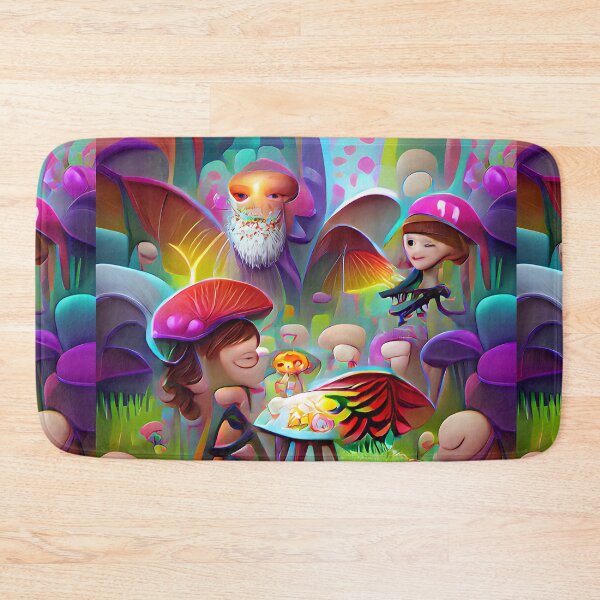 Item preview, Mushrooms and Fairies  -- Adventure Cartoony Bright Colorful  designed and sold by glitchman2.