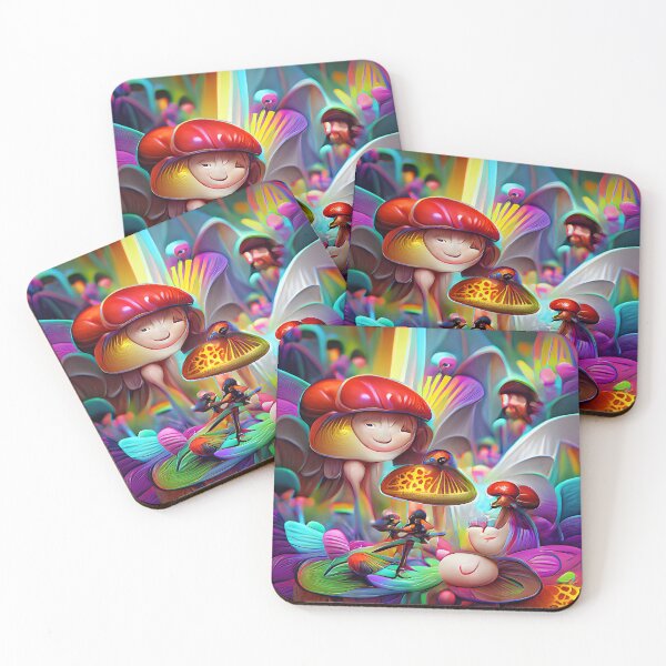 Item preview, Mushrooms and Fairies  -- Adventure Cartoony Bright Colorful  designed and sold by glitchman2.